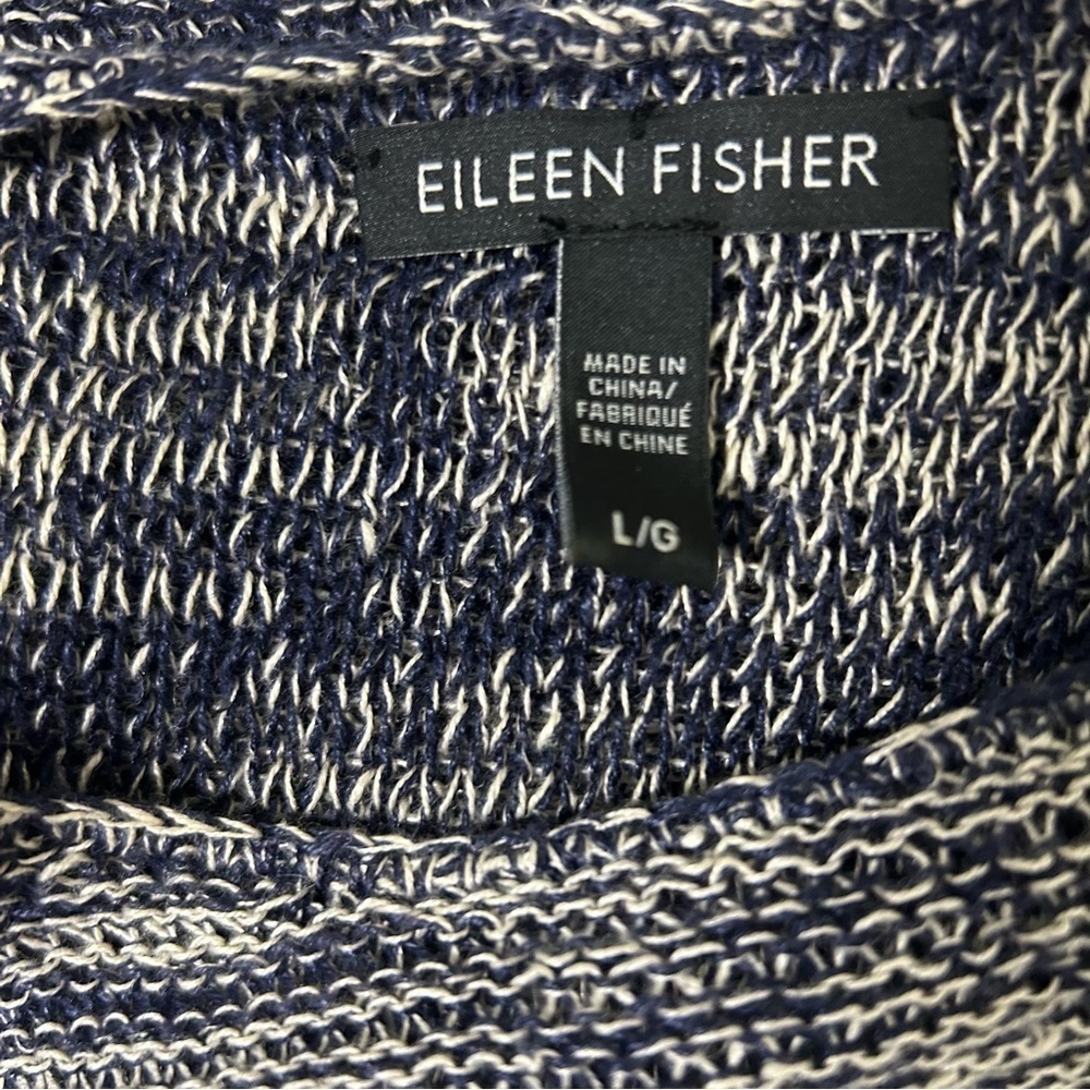 Eileen Fisher Blue Space-dyed Sleeveless Tunic, Large - Picture 6 of 7